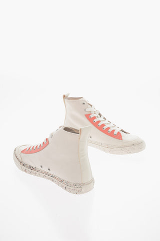 Sneakers Alte S-ATHOS in Cotone e Pelle con Suola Paint