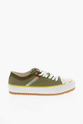 Canvas and Suede S-PRINCIPIA Low-Top Sneakers with Platform 4,5cm