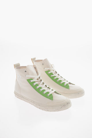 Paint Sole Cotton and Leather S-ATHOS High Top Sneakers