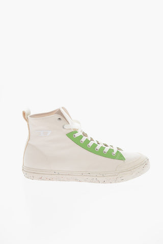 Paint Sole Cotton and Leather S-ATHOS High Top Sneakers