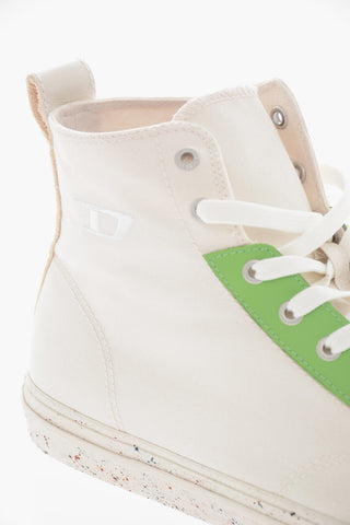 Paint Sole Cotton and Leather S-ATHOS High Top Sneakers