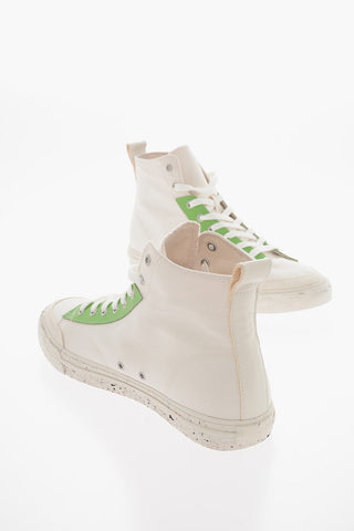 Paint Sole Cotton and Leather S-ATHOS High Top Sneakers