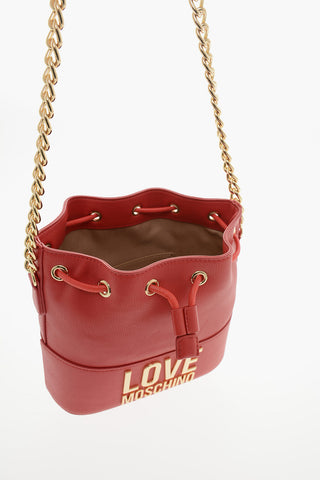 LOVE Borsa a Secchiello in Ecopelle con Logo Dorato