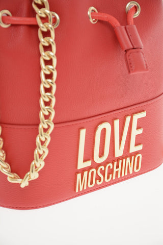 LOVE Borsa a Secchiello in Ecopelle con Logo Dorato