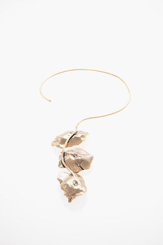 Brass and Gemstone TRE PAPAVERI Necklace