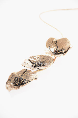 Brass and Gemstone TRE PAPAVERI Necklace