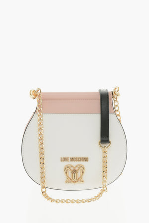 LOVE Zweifarbige Kunstledertasche mit goldenem Turn-Lock-Verschluss