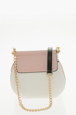 LOVE Two-Tone Faux Leather Bag with Gold Turn-Lock Closure
