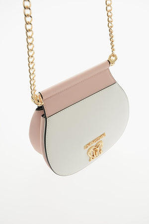 LOVE Zweifarbige Kunstledertasche mit goldenem Turn-Lock-Verschluss