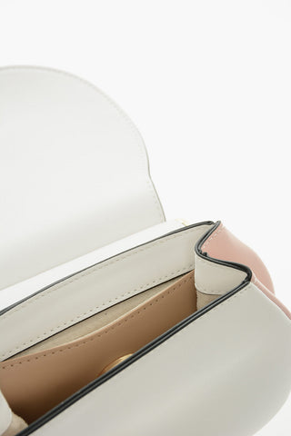 LOVE Two-Tone Faux Leather Bag with Gold Turn-Lock Closure