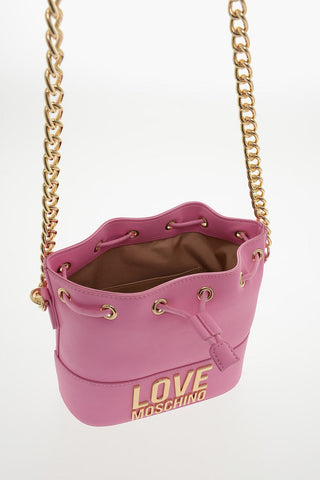 LOVE Borsa a Secchiello in Ecopelle con Logo Dorato