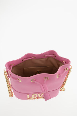 LOVE Borsa a Secchiello in Ecopelle con Logo Dorato