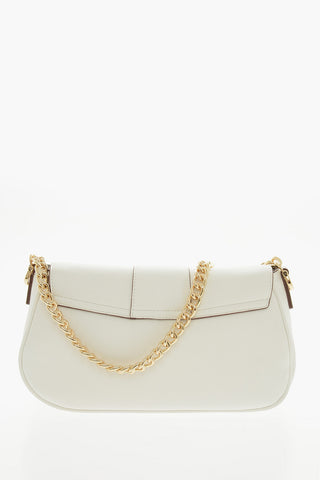 LOVE Textured Faux Leather Shoulder Bag with Clamp Front