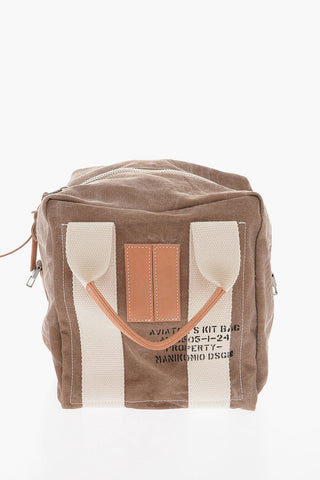 Leather Handle AVIATOR KIT BAG Canvas Handbag