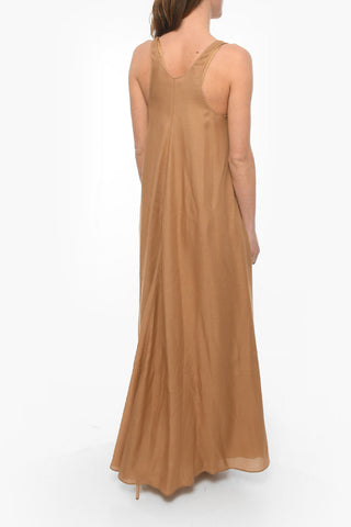 Maxidress in Misto Cashmere con Sottoveste in Seta