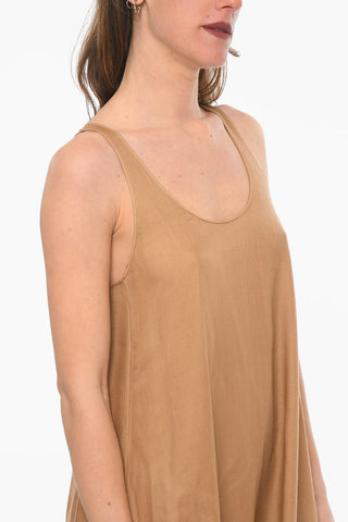 Maxidress in Misto Cashmere con Sottoveste in Seta