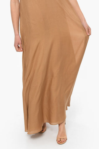 Maxidress in Misto Cashmere con Sottoveste in Seta