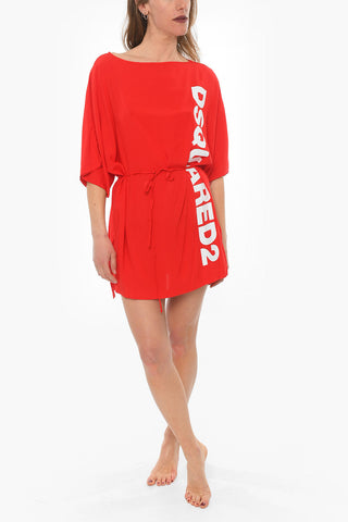 BEACHWEAR Maxi T-shirt Logata con Cinturino