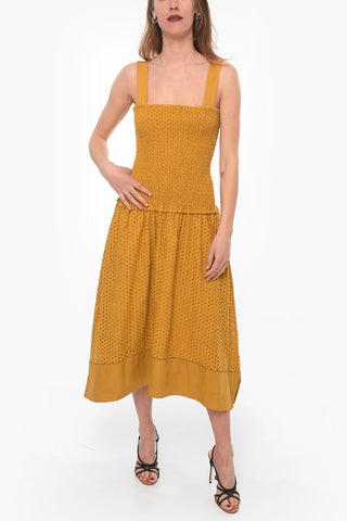 WHITE LABEL Broderie-anglaise Flared Midi Dress
