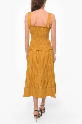 WHITE LABEL Broderie-anglaise Flared Midi Dress