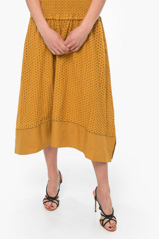 WHITE LABEL Broderie-anglaise Flared Midi Dress