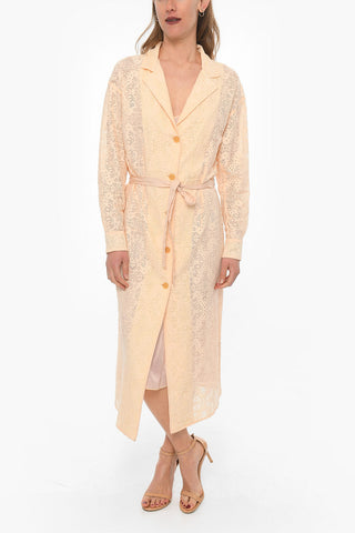 Macrame' Laced MY DRESS Maxi Shirtdress with Belt