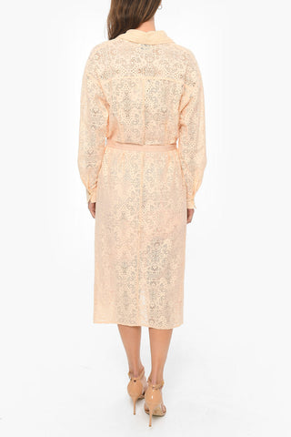 Macrame' Laced MY DRESS Maxi Shirtdress with Belt