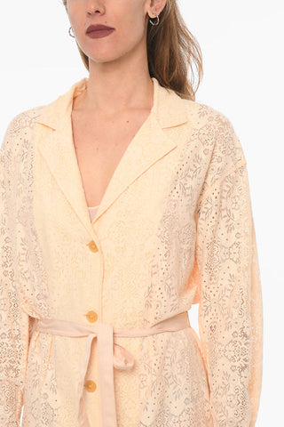 Macrame' Laced MY DRESS Maxi Shirtdress with Belt