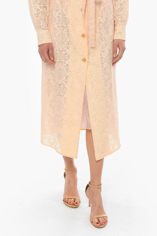 Macrame' Laced MY DRESS Maxi Shirtdress with Belt