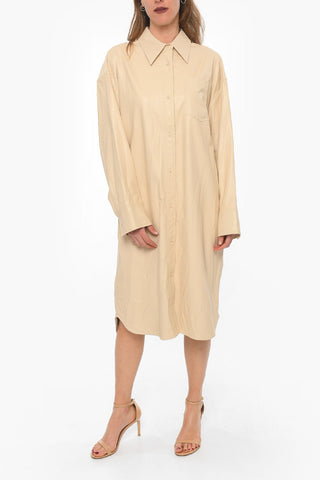 Faux Leather VIENNA Shirtdress With Patch Breast Pocket