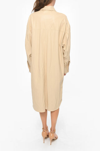 Faux Leather VIENNA Shirtdress With Patch Breast Pocket