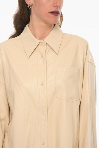 Faux Leather VIENNA Shirtdress With Patch Breast Pocket