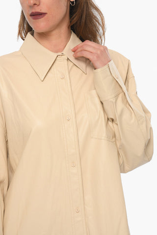 Faux Leather VIENNA Shirtdress With Patch Breast Pocket