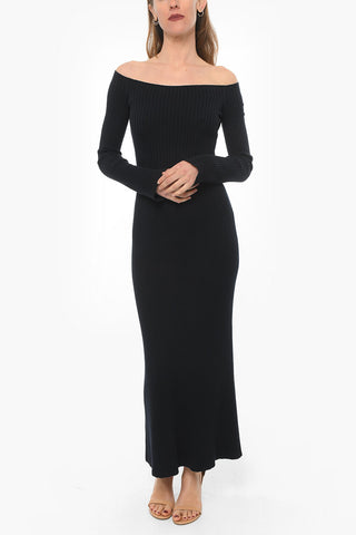 Ribbed Cashmere Blend Maxidress