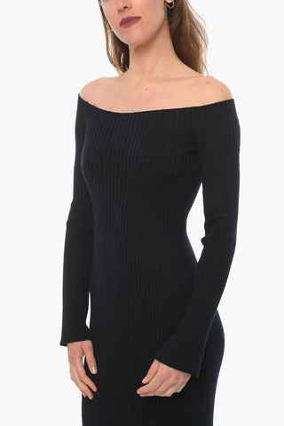 Ribbed Cashmere Blend Maxidress
