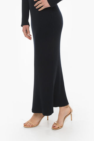 Ribbed Cashmere Blend Maxidress