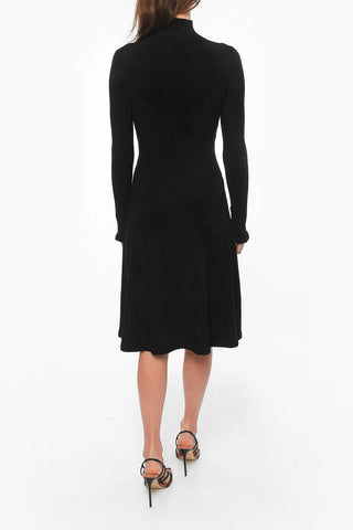 WHITE LABEL  Chenille Flared Midi Dress with Turtle-neck