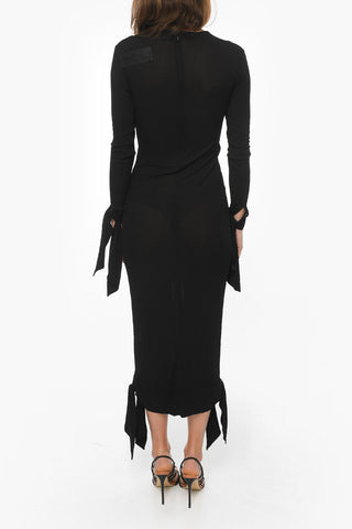 Rayon Long Dress with Asymmetric Hem
