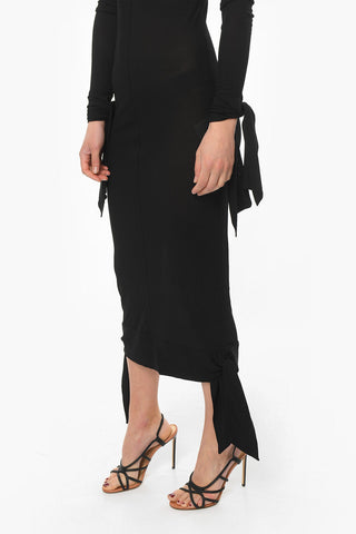 Rayon Long Dress with Asymmetric Hem