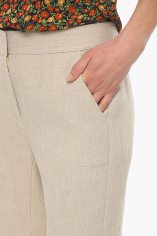 High Waisted Pants With Jewel Buttons On Bottom