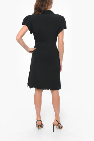 Puffed-sleeve DRUNKEN Viscose Wrap Dress