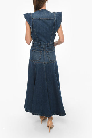 Flared Skirt Denim Maxidress