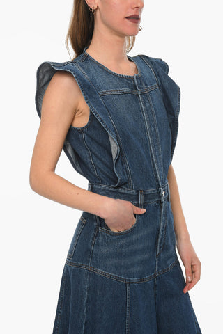 Flared Skirt Denim Maxidress