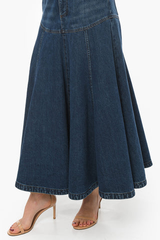 Flared Skirt Denim Maxidress