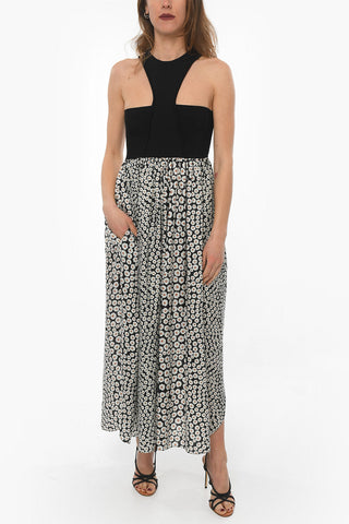 Silk Skirt DITSY FLORAL Cold-shoulder Maxidress