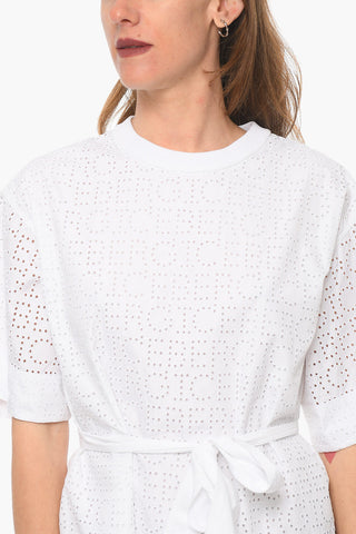 Monogram Broderie-anglaise Dress with Belt