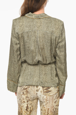 Blusa in Satin di Viscosa con Cintura