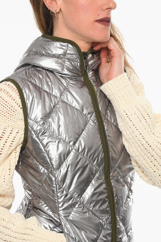 Front Zipped Hooded Quilted Vest
