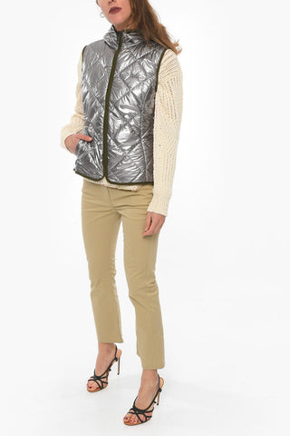 Front Zipped Hooded Quilted Vest