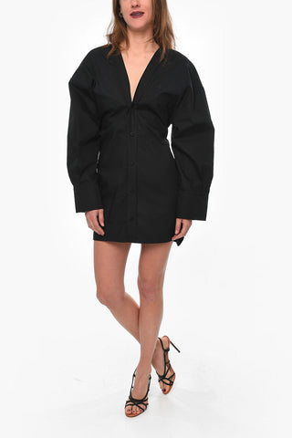 V Neck LALA Cotton Shirt Dress